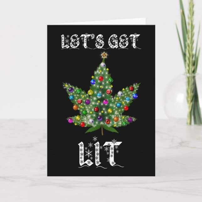 Carte T-shirt cadeau Thc Pot feuille de mauvaises herbes (Devant)