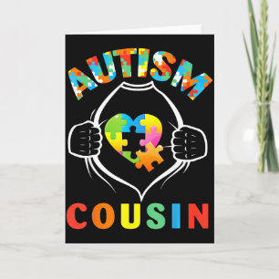 Carte T-shirt Cousin Super-héros Puzzle Cœur Sensibilisa