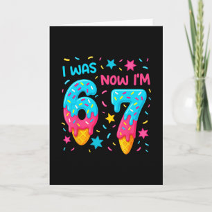 Carte T-shirt d'anniversaire 7 ans Était 6 maintenant je