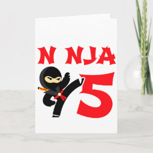 Carte T-shirt de fête d'anniversaire de ninja de karaté