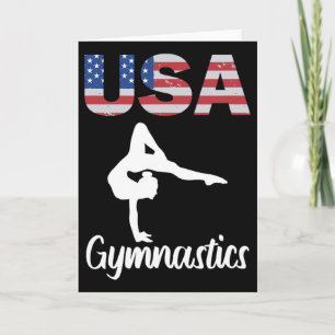 Carte T-shirt de gymnastique Usa drapeau américain Gymna