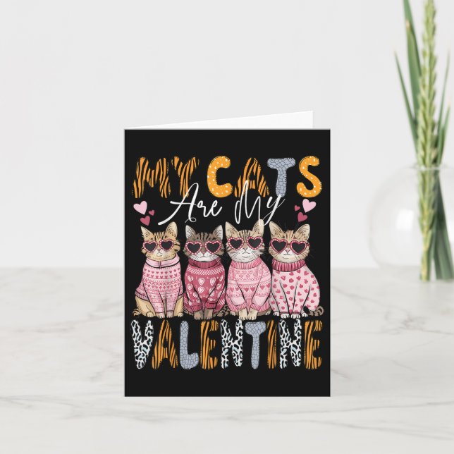 Carte T-shirt de la Saint-Valentin pour chat mignon Mon  (Devant)