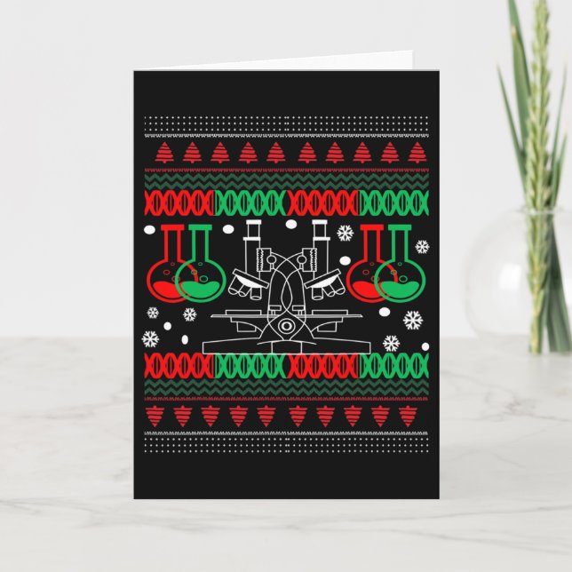 Carte T-shirt de Noël de chimie de science laide T (Devant)