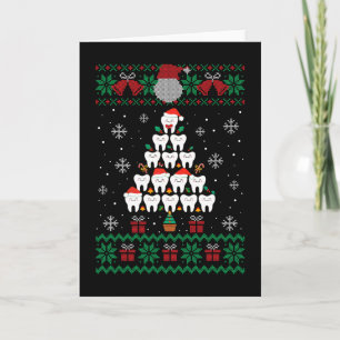 Carte T-shirt de Noël de dentiste Arbre de dentiste Dent