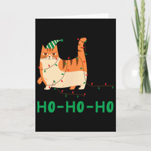 Carte T-shirt de Noël drôle de chat Ho-ho-ho