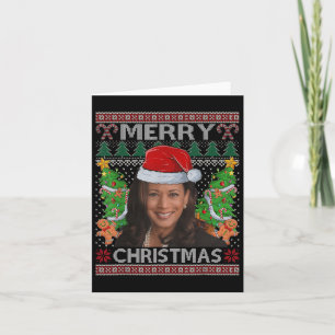 Carte T-shirt de Noël laid pour femmes Kamala Harris Joy