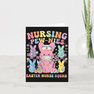 Carte T-shirt de Pâques Infirmière Retro Lapin Nursing S