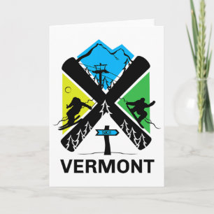 Carte T-shirt de ski du Vermont - Accessoires de ski et 