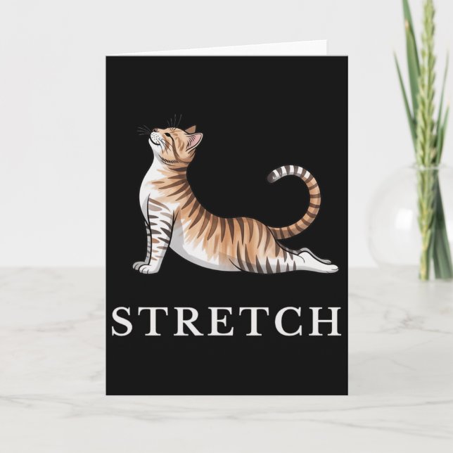 Carte T-shirt de yoga pour chat extensible Calme Lance A (Devant)