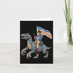 Carte T-shirt drôle Abe Lincoln chevauchant un dinosaure