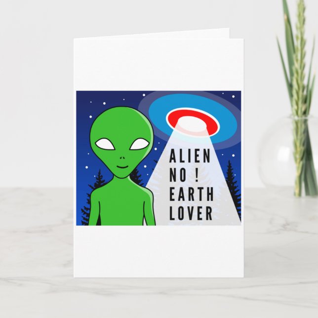 Carte T Shirt Drôle Alien Amant Pas De Terre Alien  (Devant)