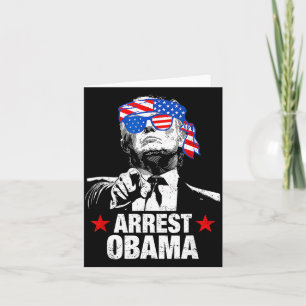 Carte T-shirt drôle Arrestation Obama 2025 Arrestation O