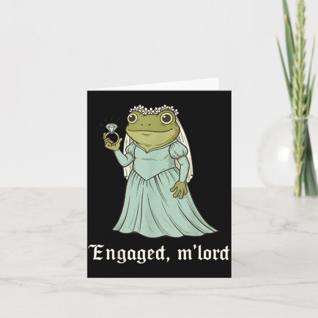 Carte T-shirt drôle de grenouille de fiançailles pour co (Devant)