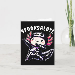 Carte T-shirt drôle d'Halloween Axolotl pour enfants gar