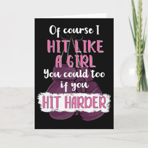 Carte T Shirt Frappez Comme Une Fille T Shirt Amusant De