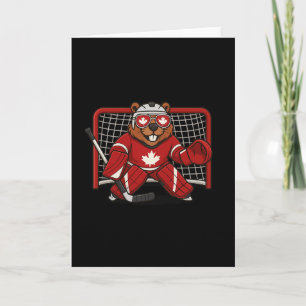 Carte T-Shirt Gardien de but de hockey symbole du castor