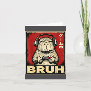 Carte T-shirt graphique drôle Capybara Gamer Bruh pour h