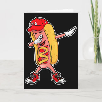 Carte T Shirt Hot Dog Dabbing 4 Juillet Hotdog Merica