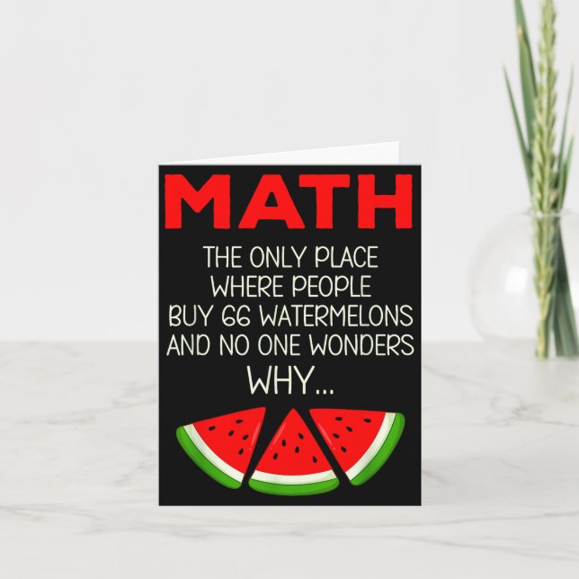 Carte T-shirt Maths Calcul Pastèque Blague Professeur (Devant)