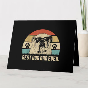 Carte T-shirt Meilleur Papa Bouledogue Anglais Vintage