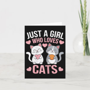Carte T-shirt pour chaton juste une fille qui aime les c