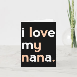 Carte T-shirt pour filles J'aime ma Nana Grand-mère Mère