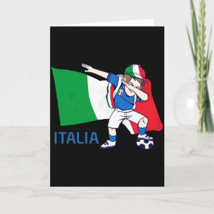 Carte T-shirt pour garçon écolier fan de foot italien fa
