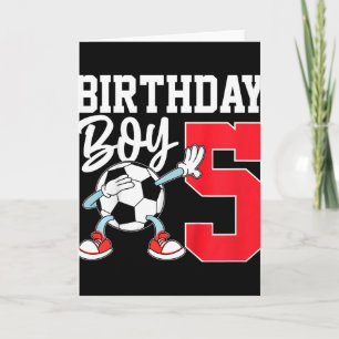 Carte T-shirt pour le 5ème anniversaire des garçons Foot
