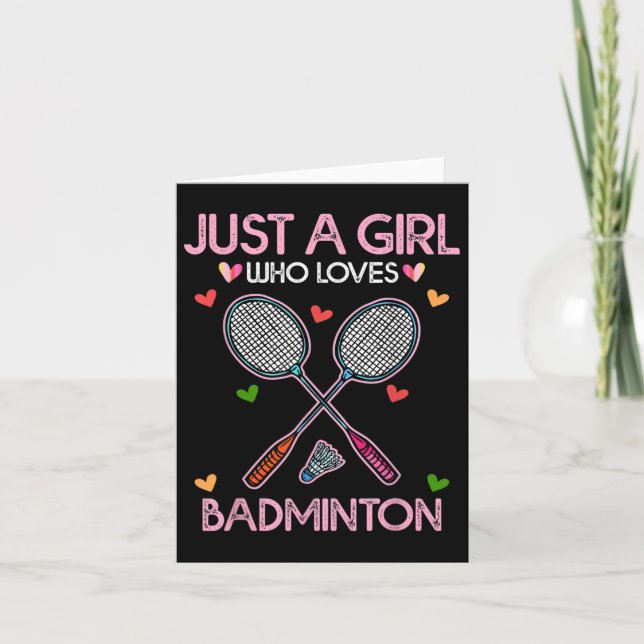 Carte T-Shirt pour les femmes amoureuses de badminton Ju (Devant)