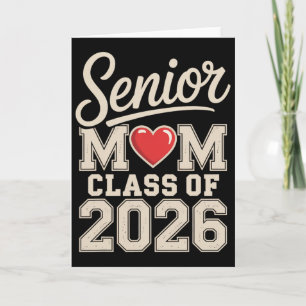 Carte T-shirt pour maman de senior de la promotion 2026,