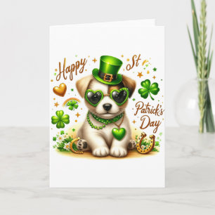 Carte T-shirt pour tout-petit Happy St Patricks Day Pupp