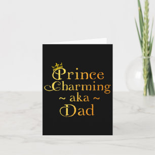 Carte T-shirt Prince Charmant Papa Couronne Anniversaire