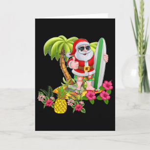 Carte T Shirt S Noël En Juillet Santa Hawaïen Surf