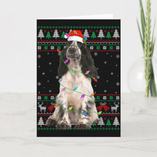 Carte T-shirt sale Noël pour chien Springer Spaniel angl