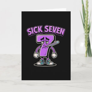 Carte T-shirt Sick Seven Meme Six Seven Drôle de jeu de 