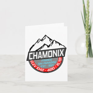 Carte T Shirt Ski Chamonix Mont Blanc France Ski Para