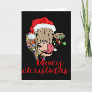Carte T-shirt vache Noël Mooey agriculteur génisse cadea
