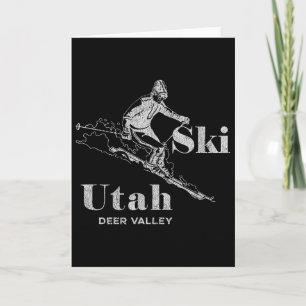 Carte T-shirt vintage de ski Deer Valley Utah