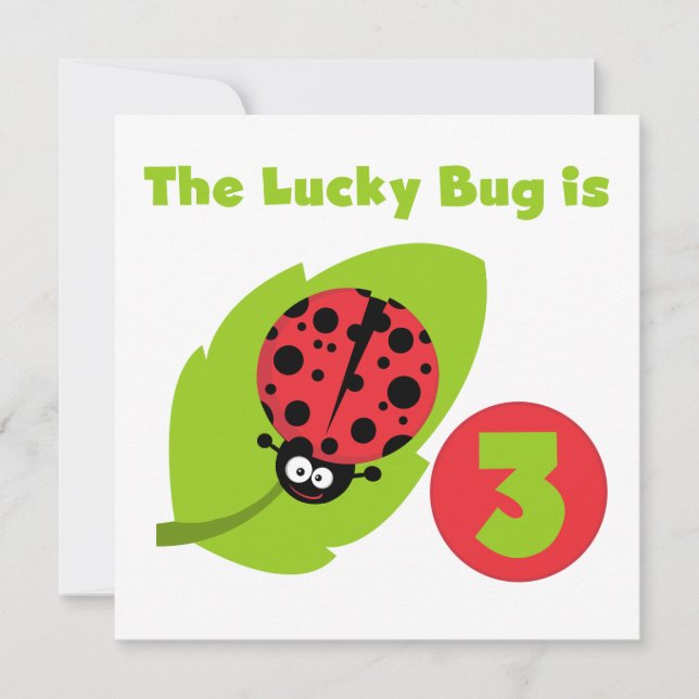 Carte T-shirts et cadeaux 3e anniversaire Lucky Bug (Devant)