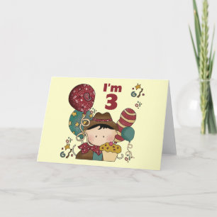 Carte T-shirts et cadeaux Cowboy 3e anniversaire