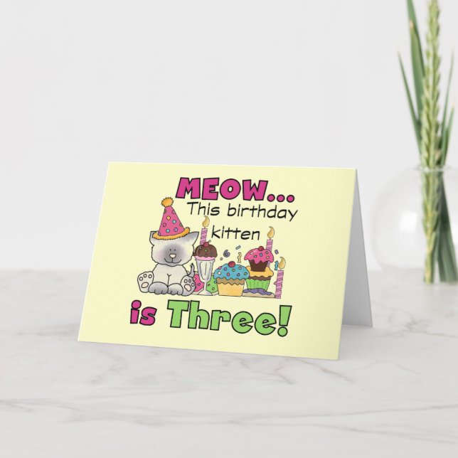 Carte T-shirts et cadeaux d'anniversaire de la 3e Kitten (Devant)
