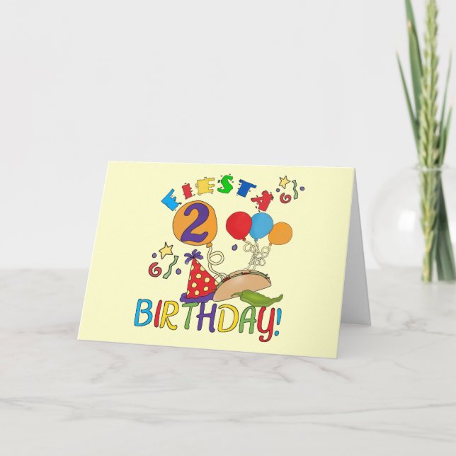Carte T-shirts et cadeaux Fiesta 2e anniversaire (Devant)