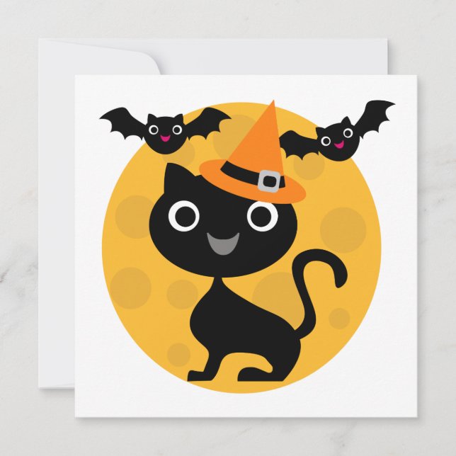 Carte T-shirts et cadeaux Halloween Chats et chauves-sou (Devant)