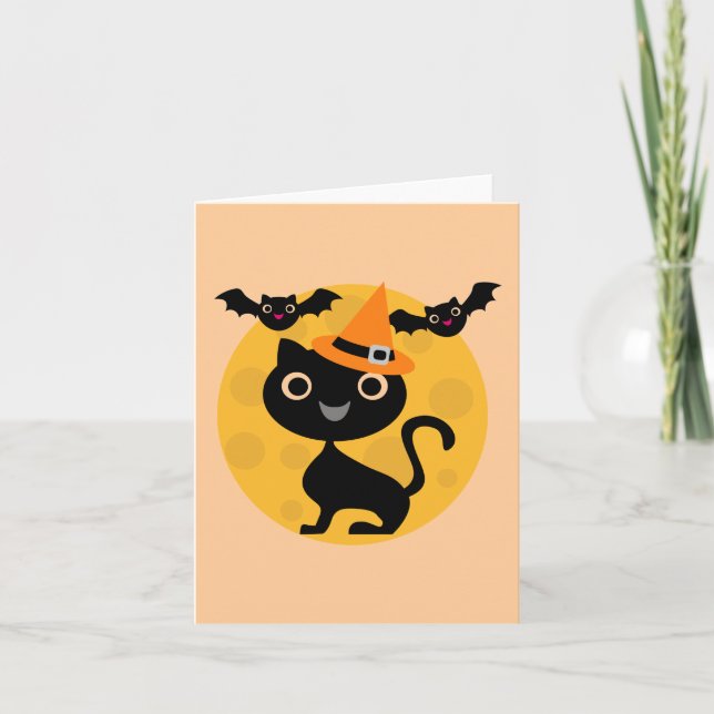 Carte T-shirts et cadeaux Halloween Chats et chauves-sou (Devant)