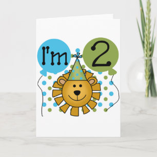 Carte T-shirts et cadeaux Lion 2e anniversaire