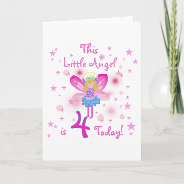 Carte T-shirts et cadeaux Little Angel 4th Birthday (Devant)