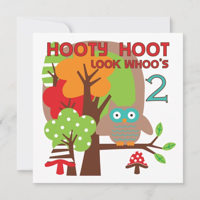 Carte T-shirts et cadeaux Owl 2nd Birthday (Devant)