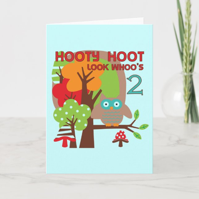 Carte T-shirts et cadeaux Owl 2nd Birthday (Devant)