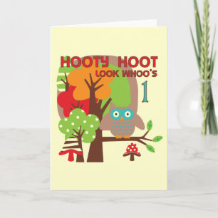 Carte T-shirts et cadeaux Owl First Birthday