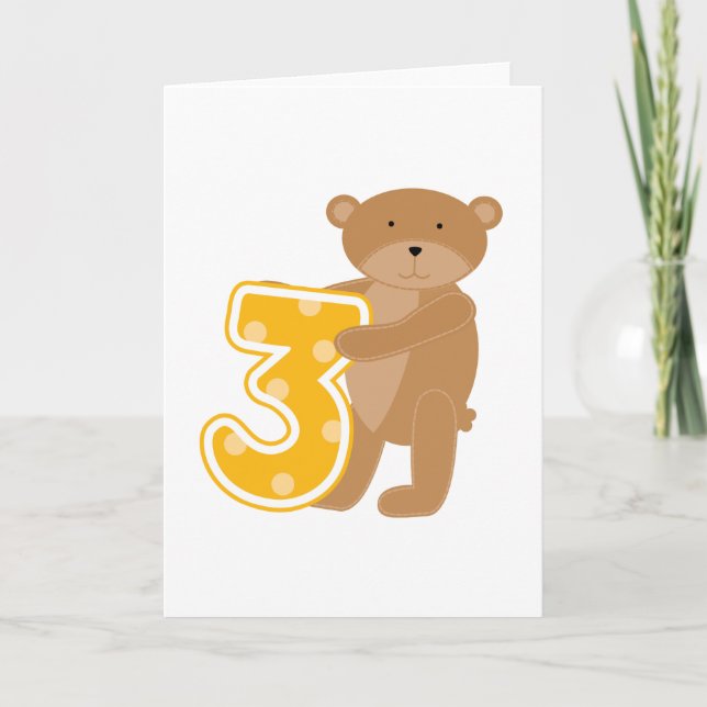 Carte T-shirts et cadeaux pour le 3e anniversaire de l'o (Devant)